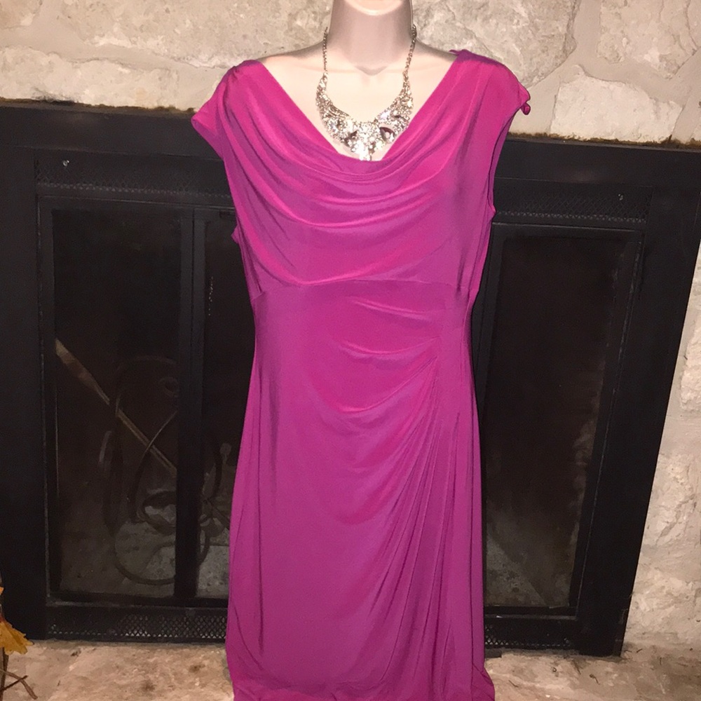 Designer Cocktail Dress in Fushia  10